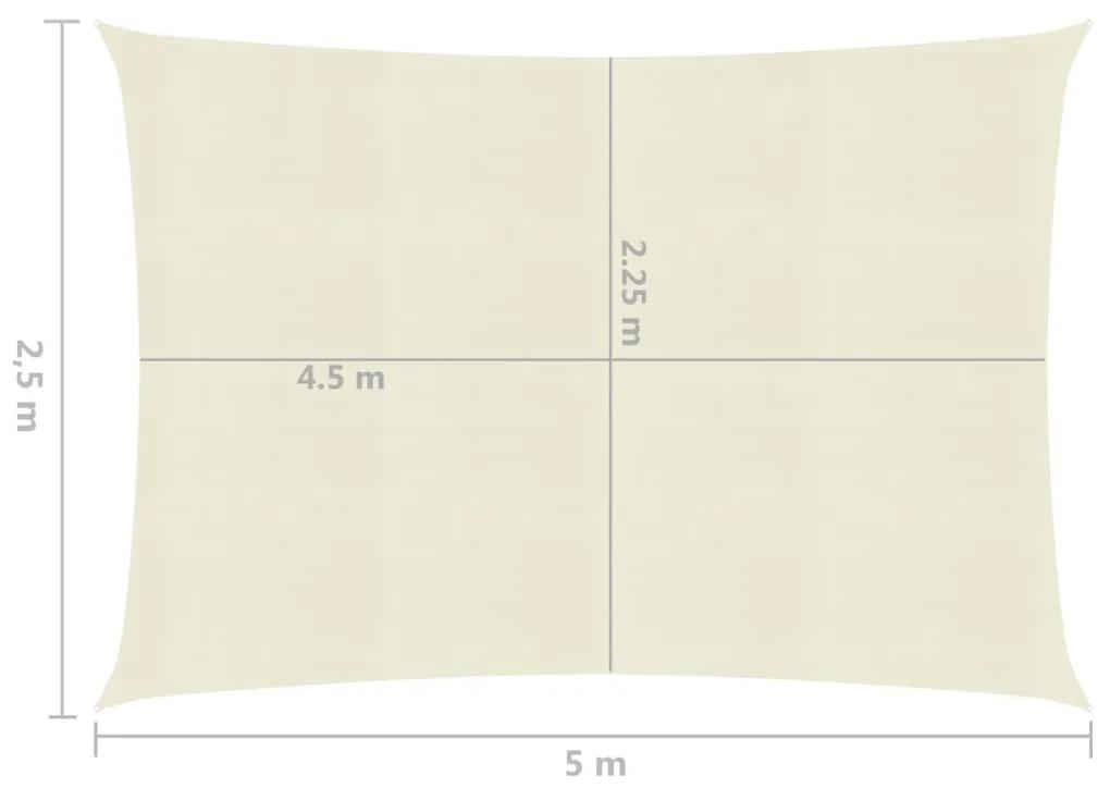 vidaXL Πανί Σκίασης Κρεμ 2,5 x 5 μ. από HDPE 160 γρ./μ²