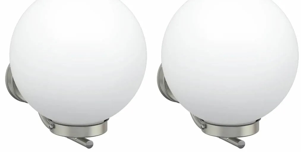 vidaXL Εξωτερικά Φωτιστικά Τοίχου 2 pcs Ασημί 29 x 25 x 33 εκ.