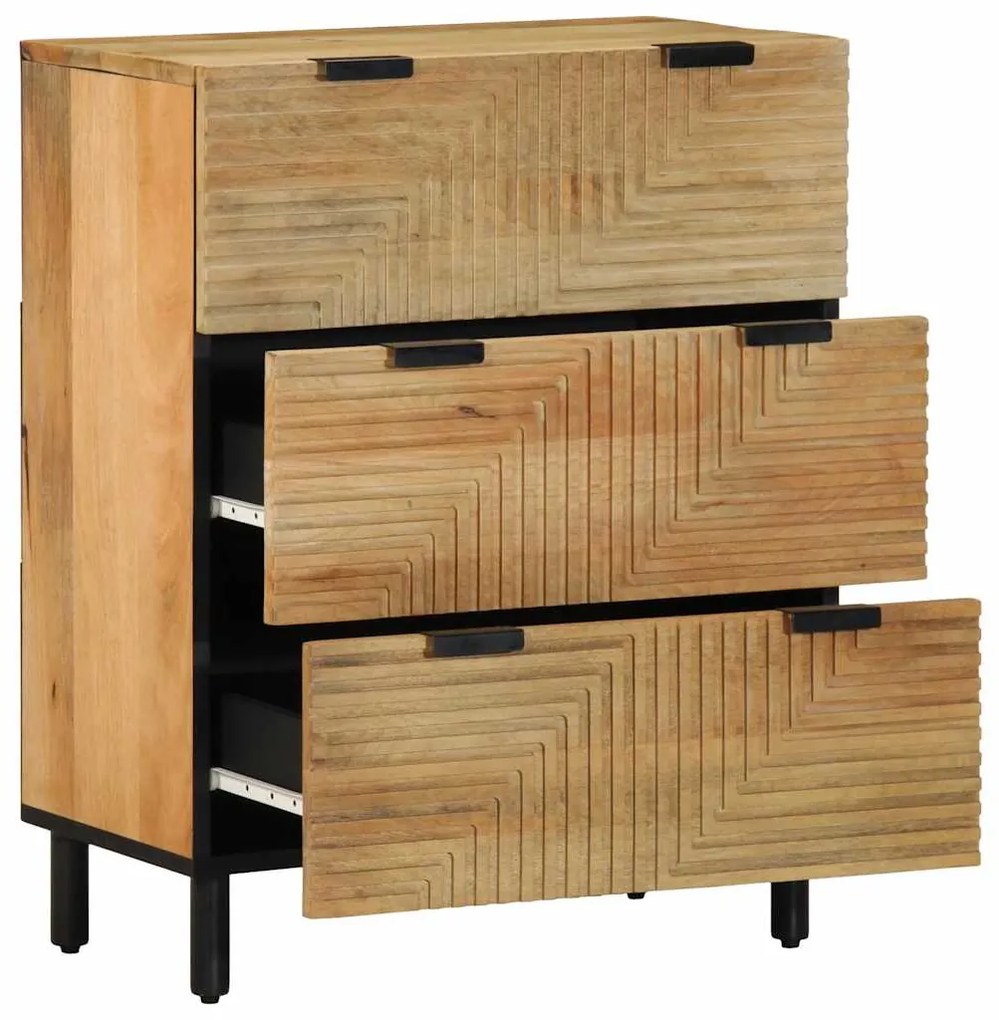 Sideboards 2 τεμάχια καφέ 60x33x75 cm μασίφ ξύλο Mango - Καφέ