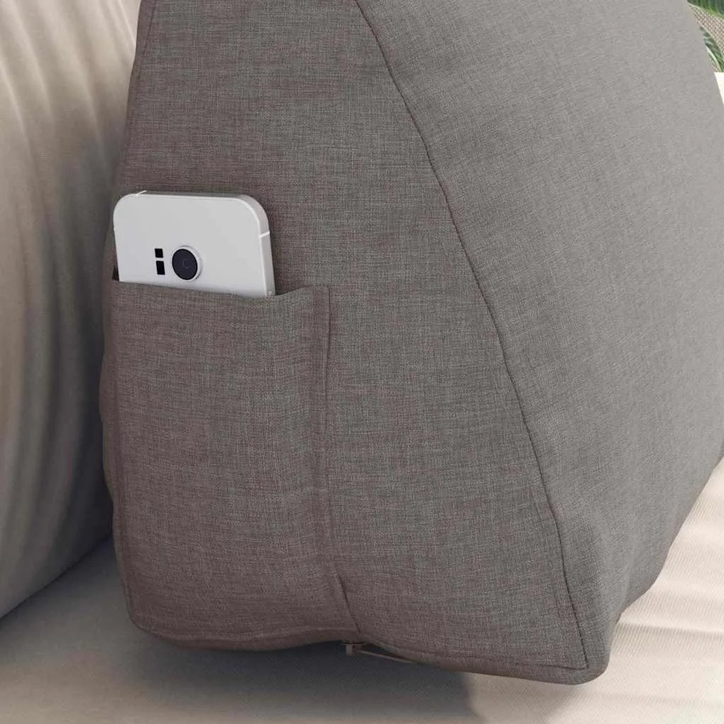 vidaXL Μαξιλάρι Πλάτης Taupe 45 x 20 x 35 εκ. ύφασμα