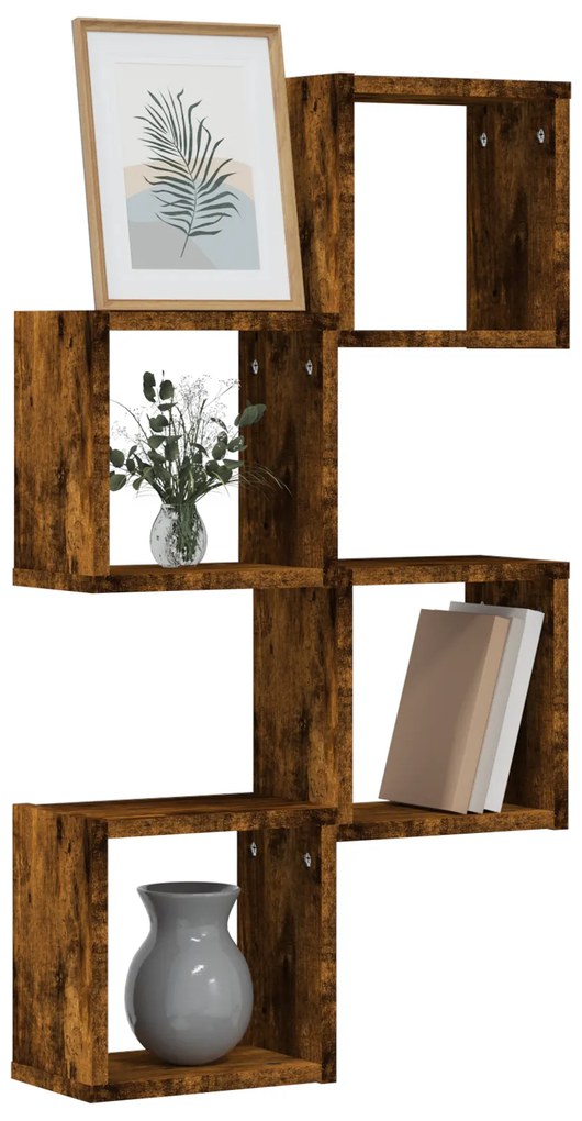 vidaXL Πλωτά Ράφια 4 pcs Καφέ 26 x 15 x 26εκ Επεξεργασμένο ξύλο