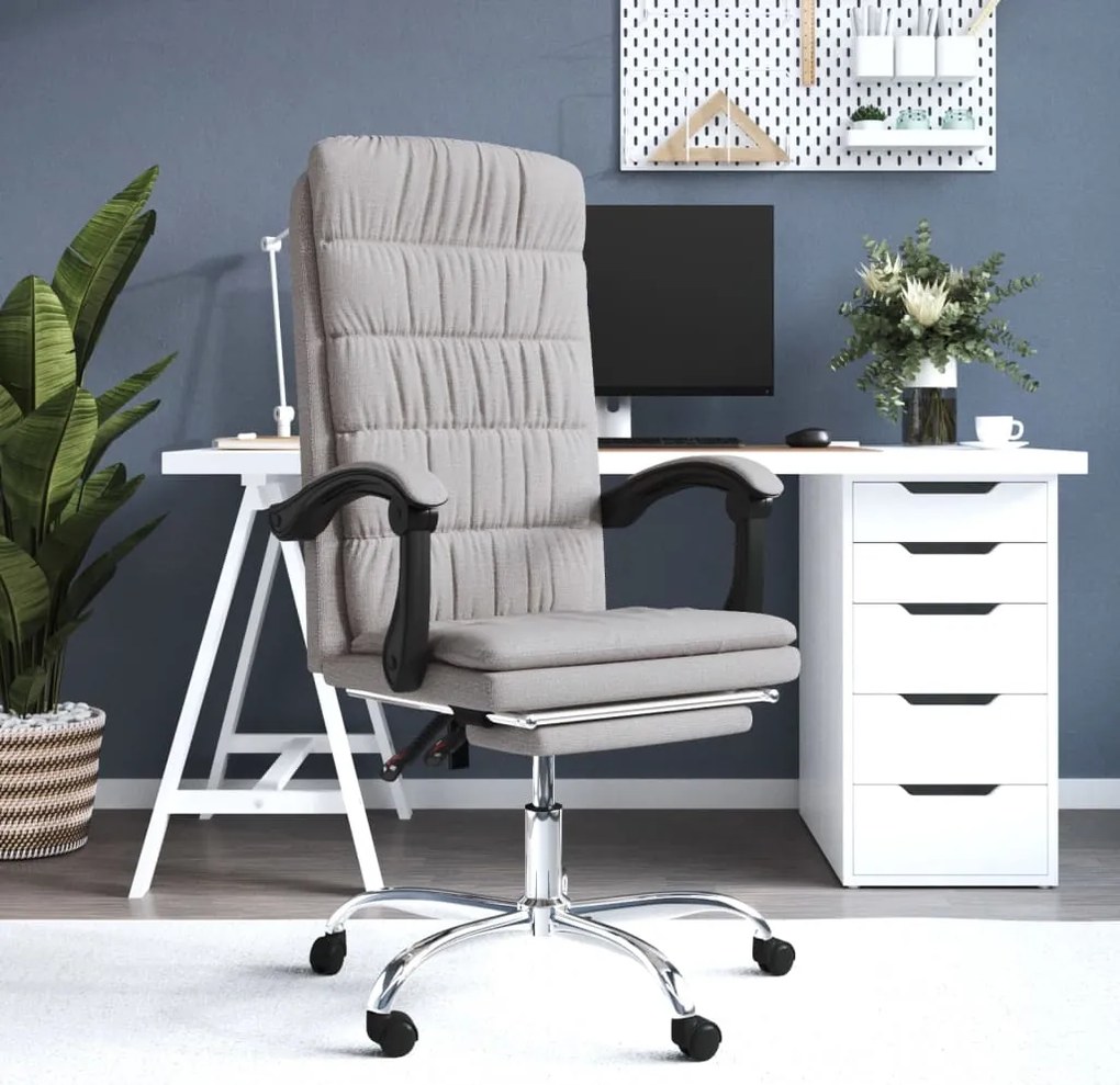 vidaXL Καρέκλα Γραφείου Ανακλινόμενη Taupe Υφασμάτινη