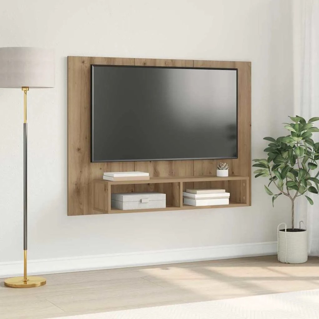 vidaXL Τηλεοπτική Κάβα Τοίχου artisan δρυς 120 x 23.5 x 90 εκ.