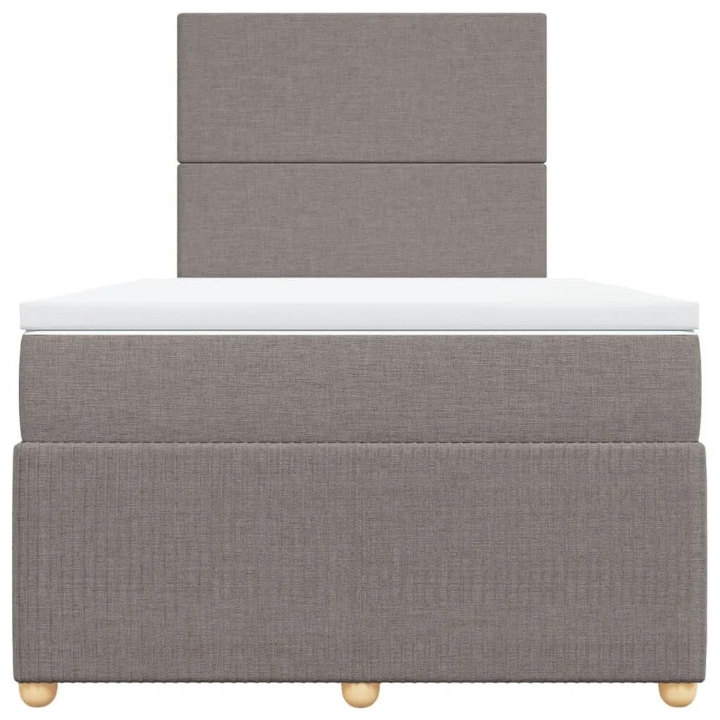 Κρεβάτι Boxspring με Στρώμα Taupe 120x190 εκ. Υφασμάτινο - Μπεζ-Γκρι