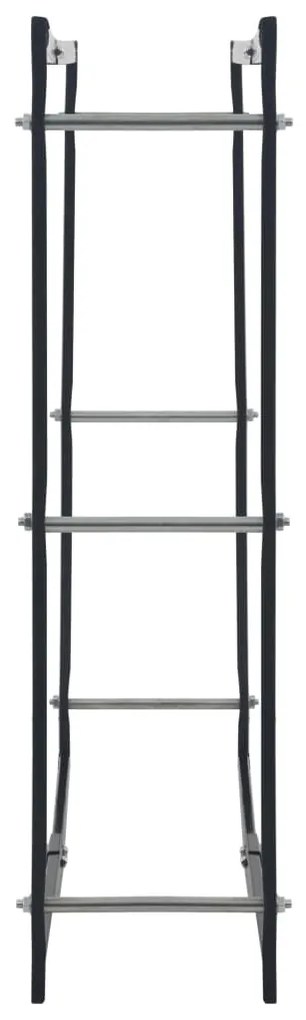vidaXL Ράφι Καυσόξυλων Μαύρο 100 x 25 x 100 εκ. Ατσάλινο