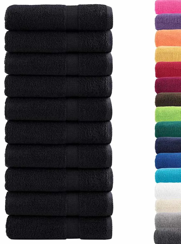 vidaXL Πετσέτες επισκεπτών 25 pcs Μαύρο 100 x 150 cm Βαμβάκι