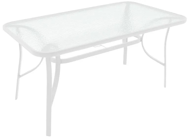 Τραπέζι Valor μέταλλο λευκό-γυαλί 120x70x70εκ 120x70x70 εκ.