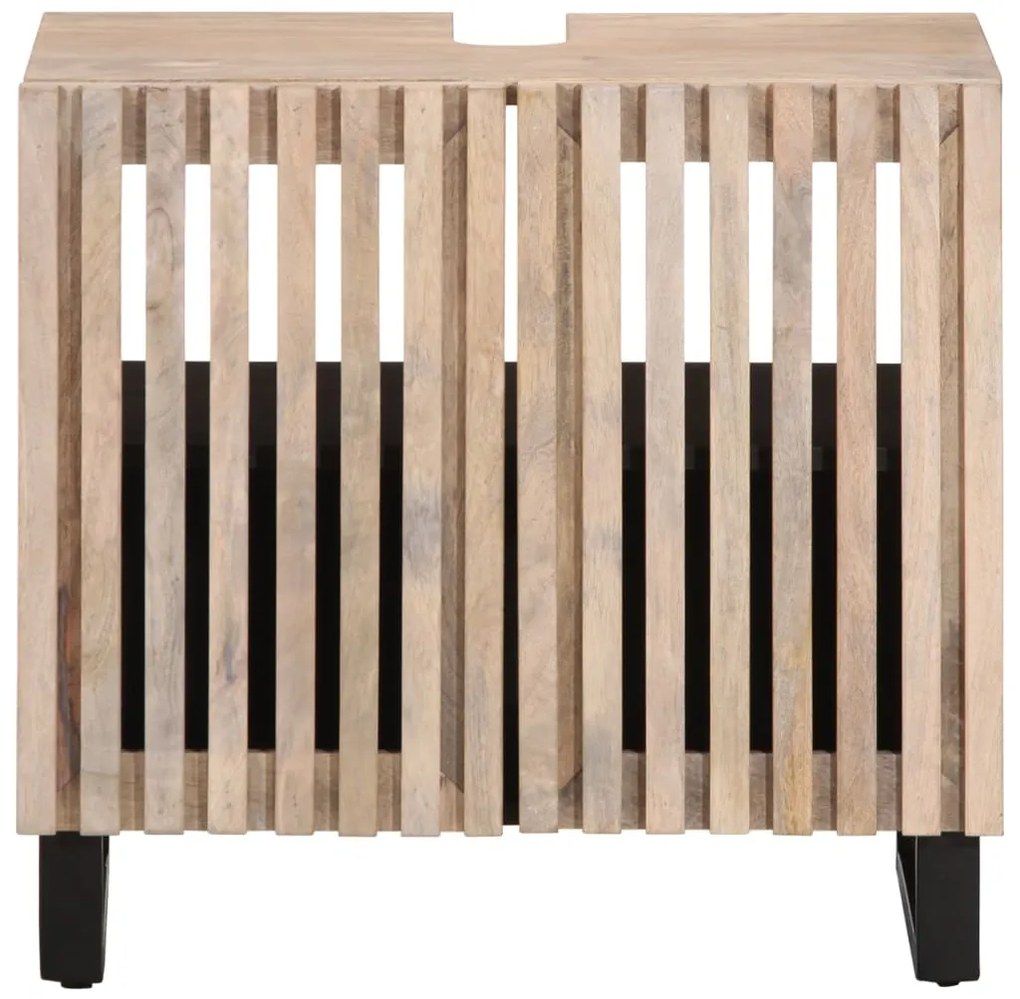 vidaXL Ντουλάπι Μπάνιου 62x34x58 εκ. από Μασίφ Ξύλο Μάνγκο