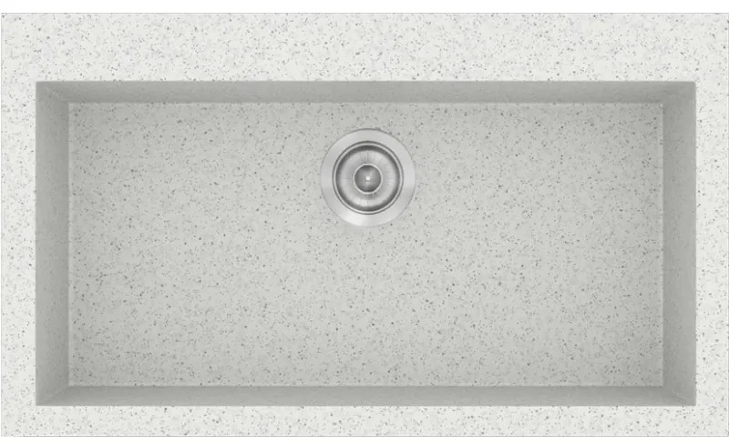 Νεροχύτης Κουζίνας Συνθετικός Granite White 79x50 εκ. Ένθετος Eρμάριο 80 εκ.Sanitec Classic 333-01