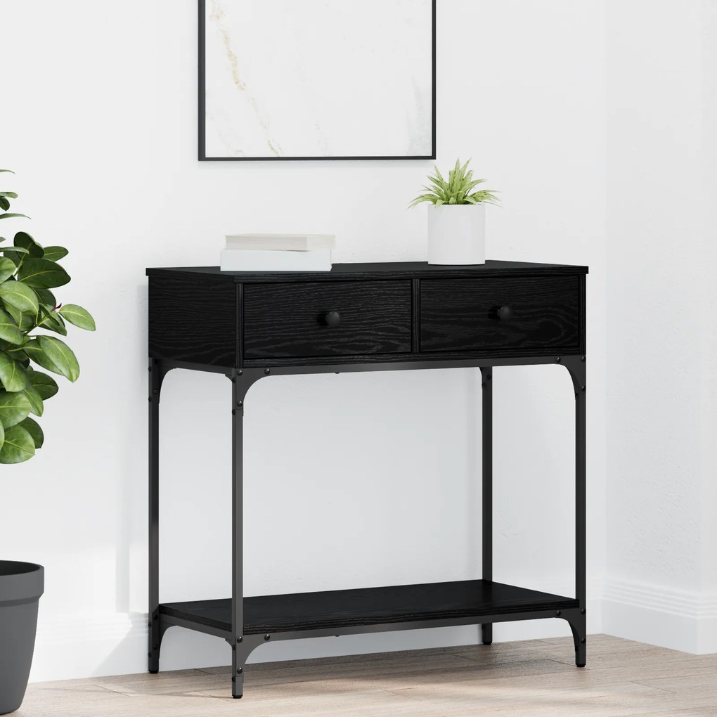 vidaXL Τραπέζι Κονσόλας Μαύρη Δρύς 75x34.5x75 cm Επεξεργασμένο Ξύλο