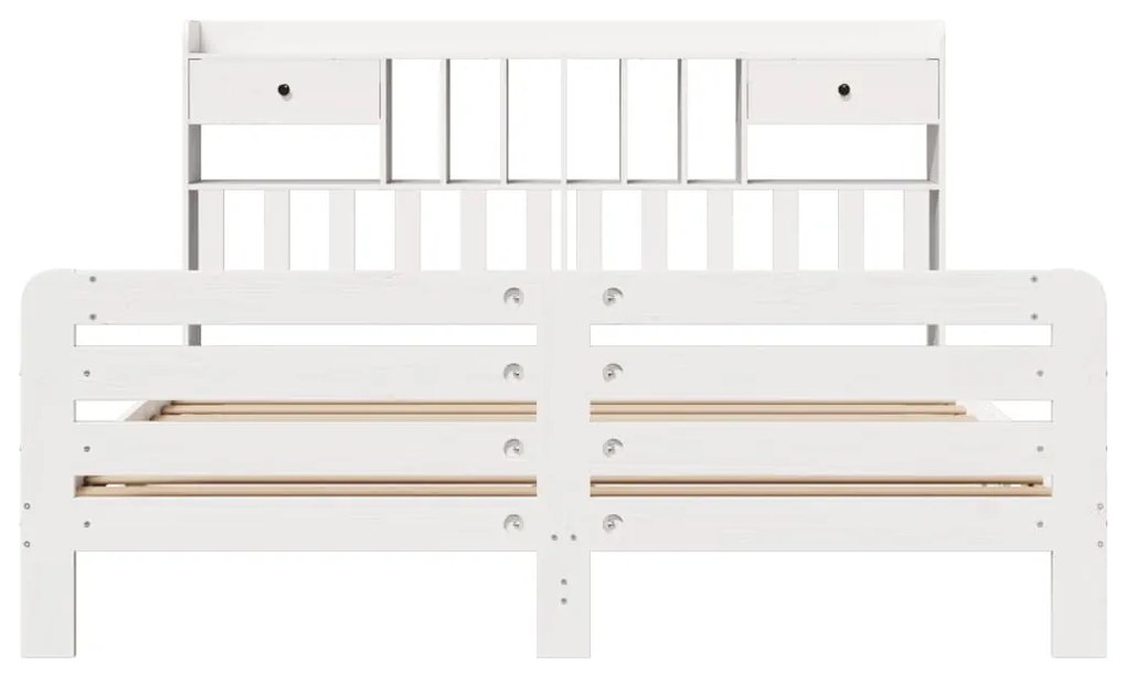 vidaXL Κρεβάτι Βιβλιοθήκη Χωρίς Στρώμα 180x200 εκ Μασίφ Ξύλο Πεύκου