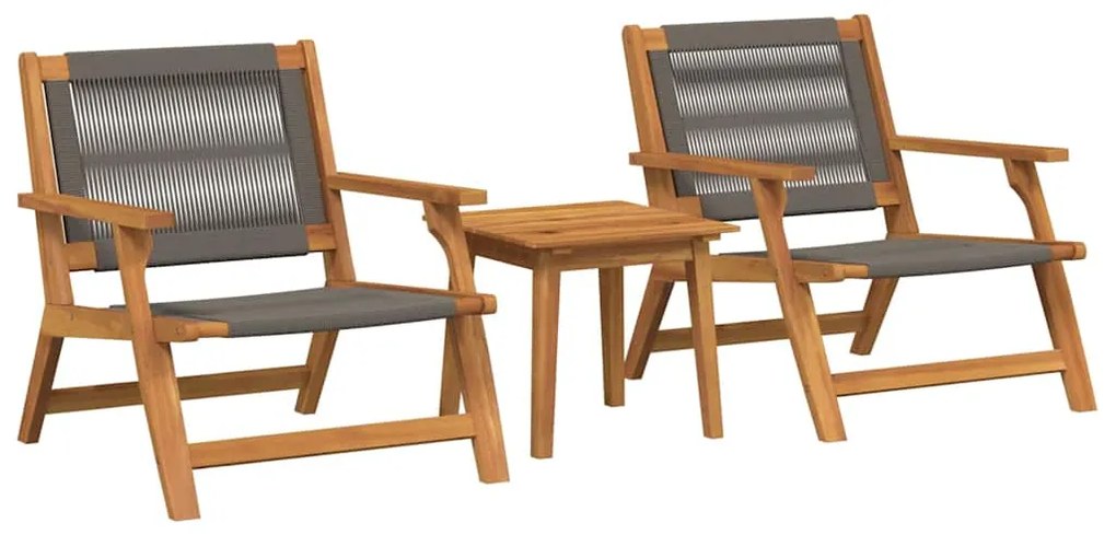 vidaXL Κήπου Καρέκλες με Τραπέζι 3 pcs Γκρι 45 x 45 x 40 cm
