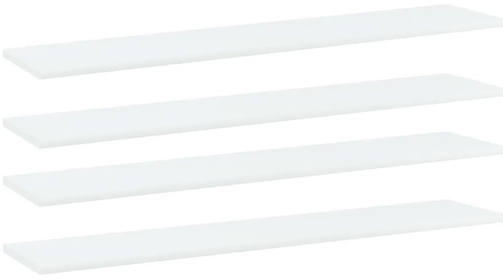 vidaXL Ράφια Βιβλιοθήκης 4 τεμ. Λευκά 100x20x1,5 εκ. από Επεξ. Ξύλο