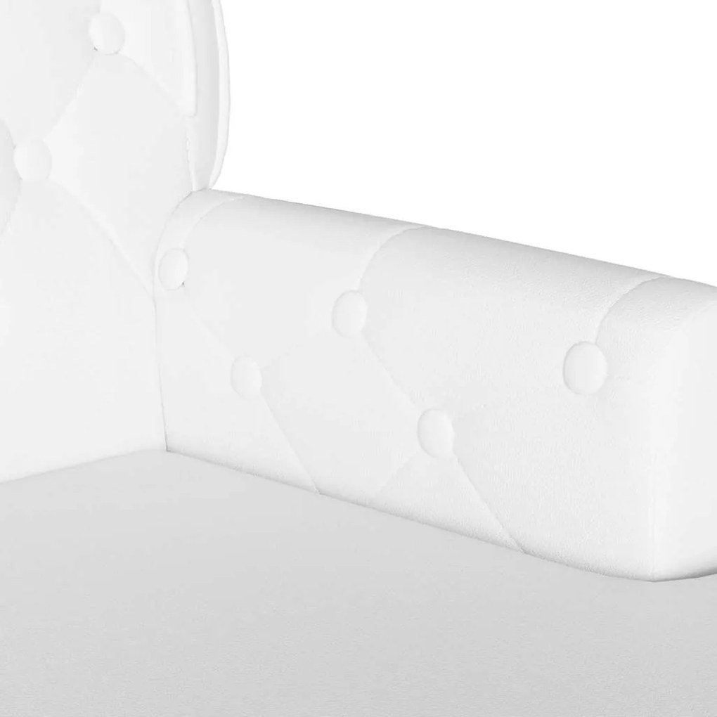 vidaXL Καναπές Chesterfield Λευκό 119.5 x 64.5 x 75 εκ. Τεχνητό Δέρμα