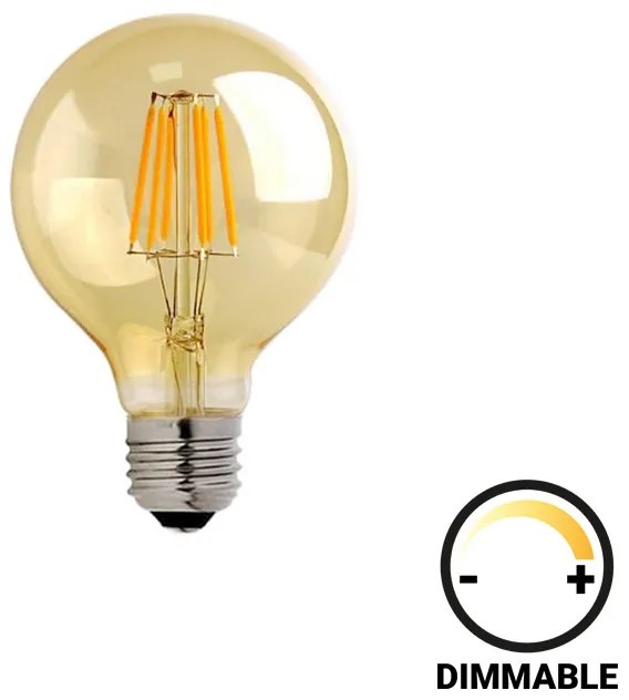 Λαμπτήρας LED G125 Bulb pakoworld dimmable 8W E27 amber