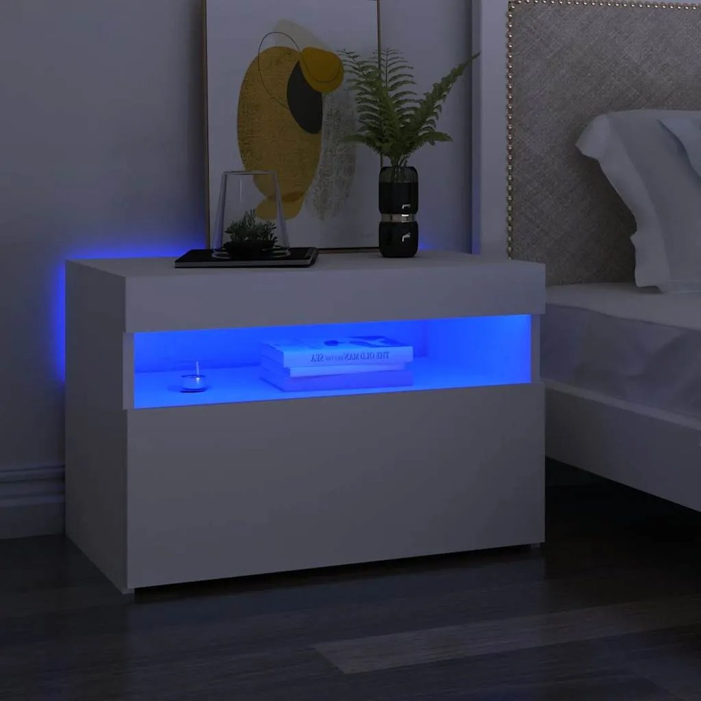 vidaXL Έπιπλο Τηλεόρασης με LED Λευκό 60 x 35 x 40 εκ.