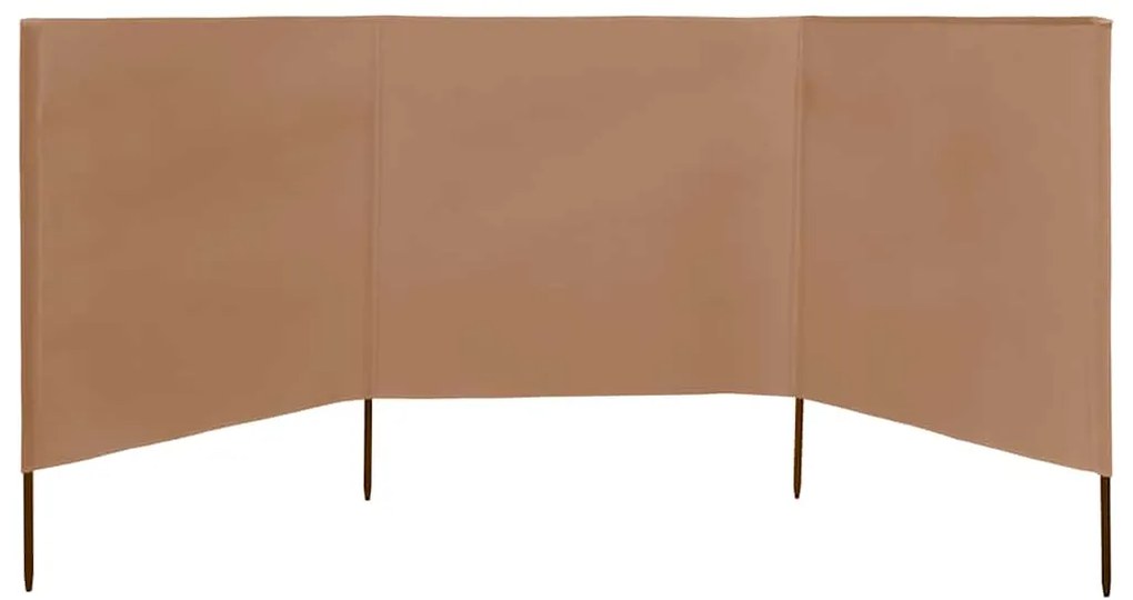 vidaXL Προστατευτικό Αέρα με 3 Πάνελ Taupe 400 x 80 εκ. Υφασμάτινο