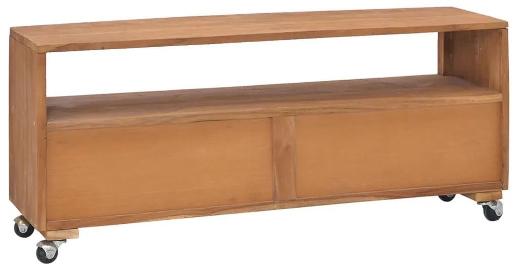 vidaXL Έπιπλο Τηλεόρασης με Ροδάκια 110x30x40 εκ. από Μασίφ Ξύλο Teak