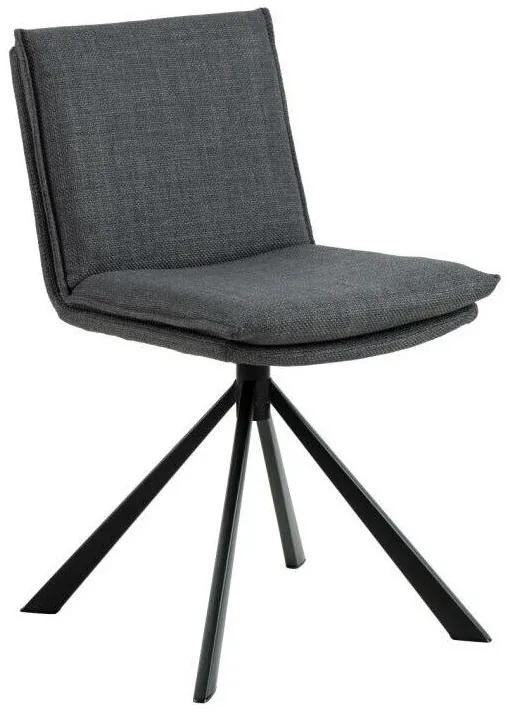 Καρέκλα Oakland 898, Μαύρο, Γκρι, 85x48x59cm, 8 kg, Ταπισερί, Μεταλλικά, Ξύλο | Epipla1.gr