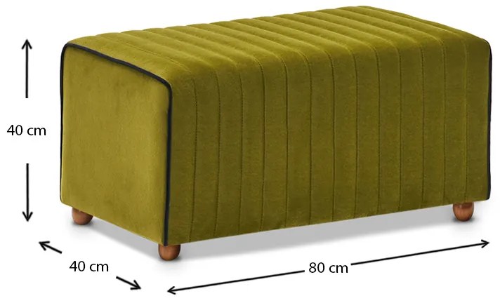 Σκαμπώ Mabel Megapap βελούδινο χρώμα πράσινο 80x40x40εκ.