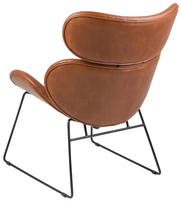 Πολυθρόνα Oakland 193 (Καφέ), Καφέ, 91x69x79cm, 13 kg, Οικολογικό δέρμα, Πόδια: Μέταλλο | Epipla1.gr