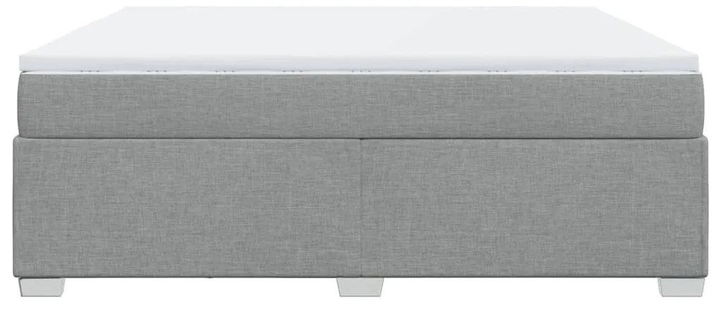 Κρεβάτι Boxspring με Στρώμα Ανοιχτό Γκρι 180x200 εκ. Υφασμάτινο - Γκρι