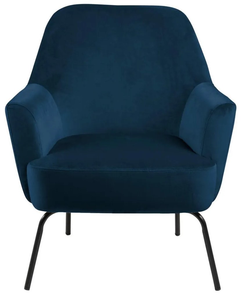Πολυθρόνα Oakland 525, Μπλε, 83x75x75cm, Ταπισερί, Πόδια: Μεταλλικά