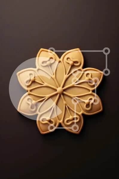 Intra Συλλεκτικό Ξύλινο Παζλ Plywood  4mm - Πολύπλοκα σχεδιασμένο χρυσό μπισκότο λουλουδιών Σε Ξύλινο Κουτί - Διαστάσεις: 10x10 cm – 25 κομμάτια