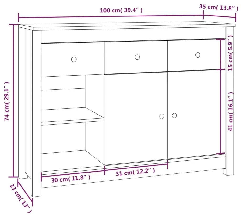 ΝΤΟΥΛΑΠΙ 100 X 35 X 74 ΕΚ. ΑΠΟ ΜΑΣΙΦ ΞΥΛΟ ΠΕΥΚΟΥ 814554