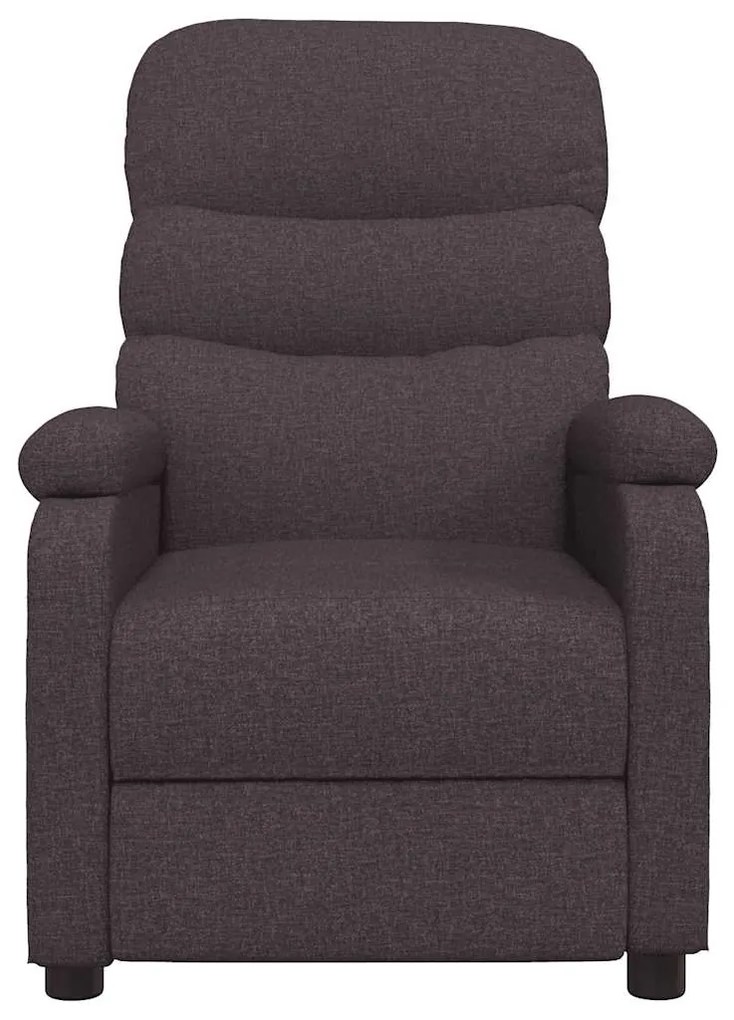 vidaXL Πολυθρόνα Μασάζ Σκούρο Καφέ Υφασμάτινη