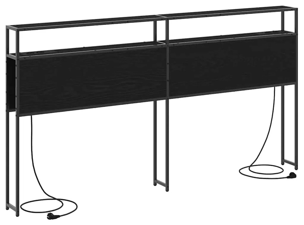 vidaXL Κεφαλάρι Αποθήκης Μαύρη δρυς 180 cm Επεξεργασμένο ξύλο