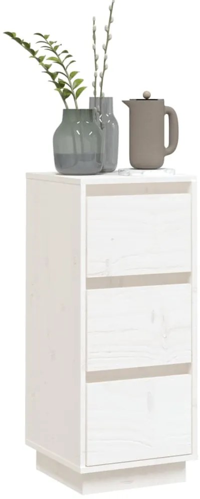 vidaXL Συρταριέρα Λευκή 32 x 34 x 75 εκ. από Μασίφ Ξύλο Πεύκου