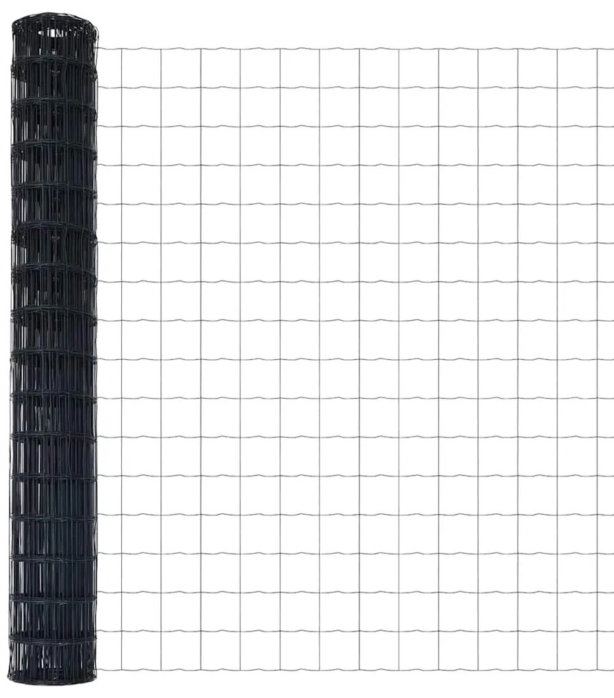 vidaXL Φράχτης με Στήλες. Γκρι 1.4 x 10 m Ατσάλι
