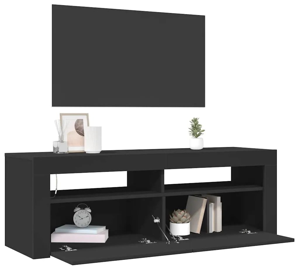 vidaXL Έπιπλο Τηλεόρασης με LED Μαύρο 120x35x40 εκ.