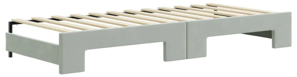 vidaXL Καναπές Κρεβάτι Συρόμενος Μαύρο 80x200 εκ. Βελούδινος Στρώματα