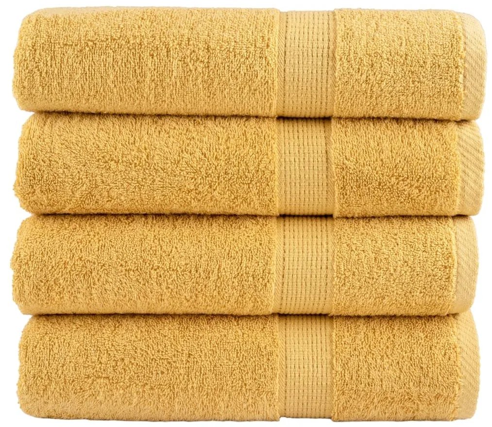 Πετσέτες Μπάνιου Premium SOLUND 4 Τεμ Χρυσή 70x140εκ 600γρ/μ² 137285