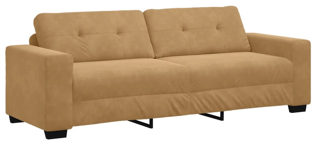 vidaXL Σετ Καναπέ με μαξιλάρι 3 pcs Καφέ 221 x 78 x 80 εκ Βελούδο