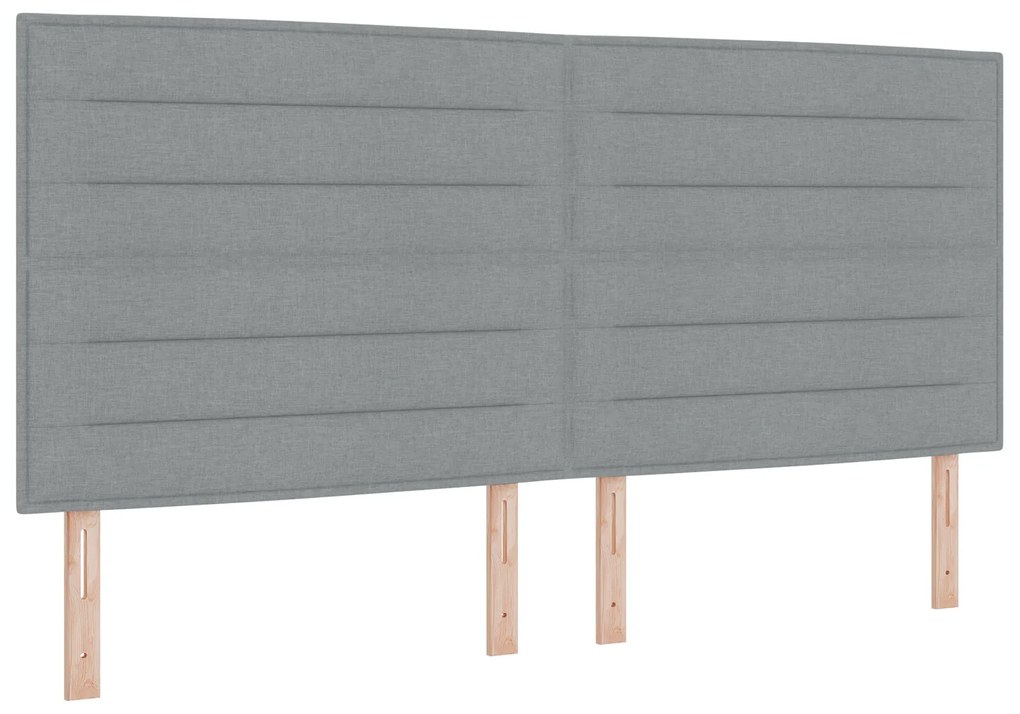 vidaXL Κρεβάτι Box Spring με Στρώμα - Ανοιχτό γκρι, 200x200 εκ., Ύφασμα