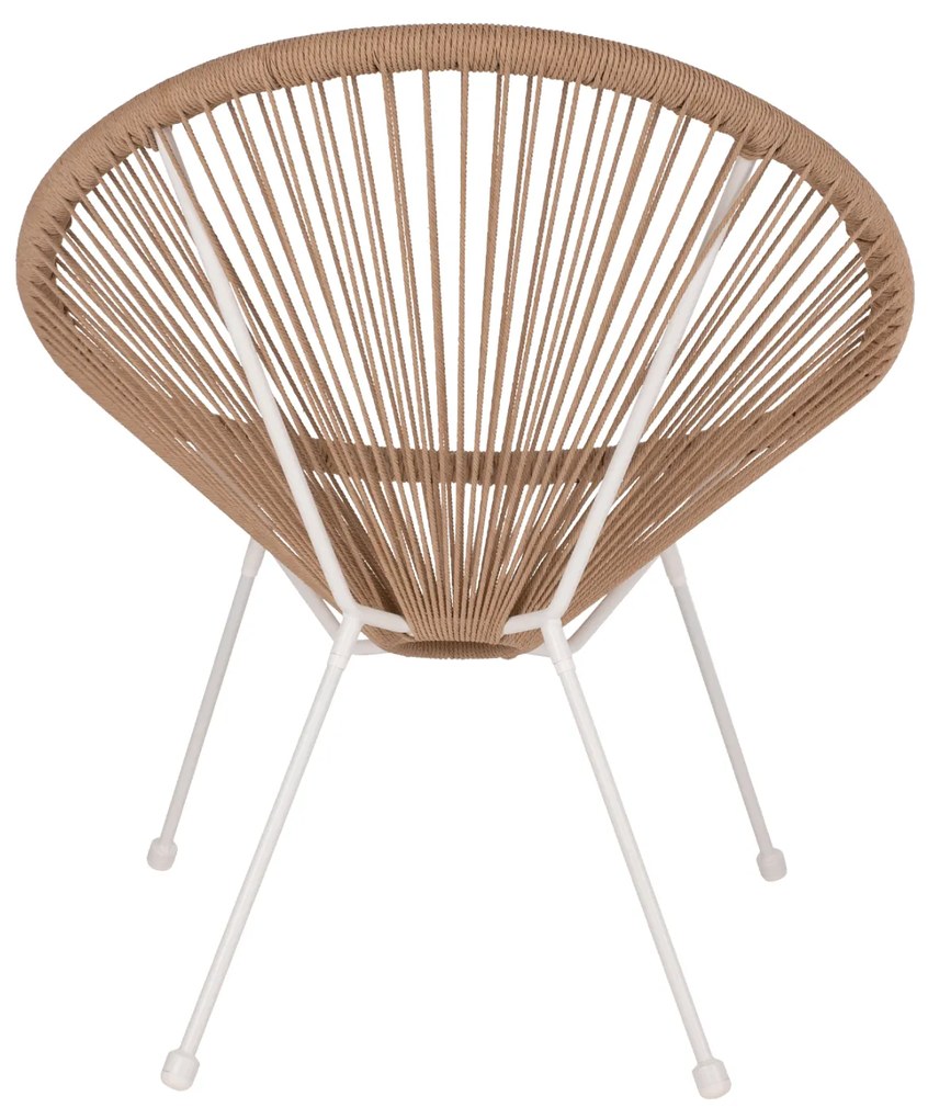 ΠΟΛΥΘΡΟΝΑ ACAPULCO Τ. ΦΩΛΙΑ ΜΕΤΑΛΛΟ ΛΕΥΚΟ ΜΕ TWISTED WICKER HM5871.02 70x73x79 εκ. (1 Τεμμάχια)