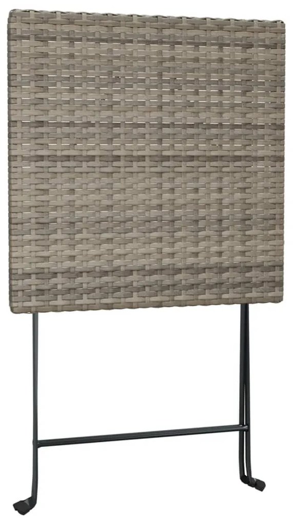 vidaXL Σετ Επίπλων Bistro Πτυσσόμενα 3 τεμ. Γκρι από Συνθετικό Ρατάν