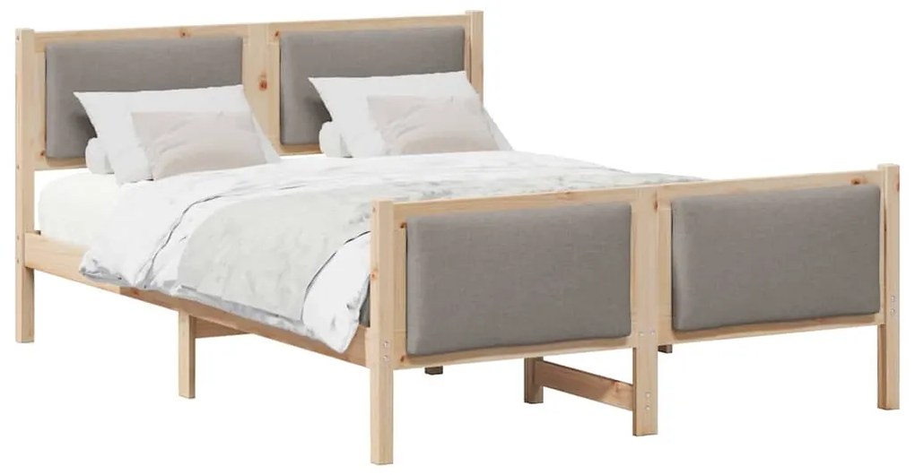 vidaXL Σκελετός Κρεβατιού με κεφαλάρι Taupe 150 x 200 cm ύφασμα