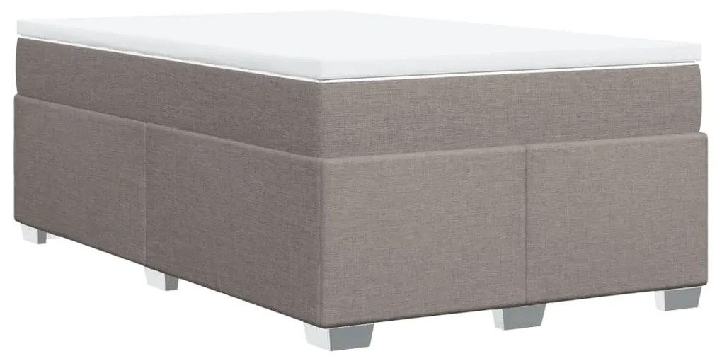 Κρεβάτι Boxspring με Στρώμα Taupe 120x200 εκ. Υφασμάτινο - Μπεζ-Γκρι