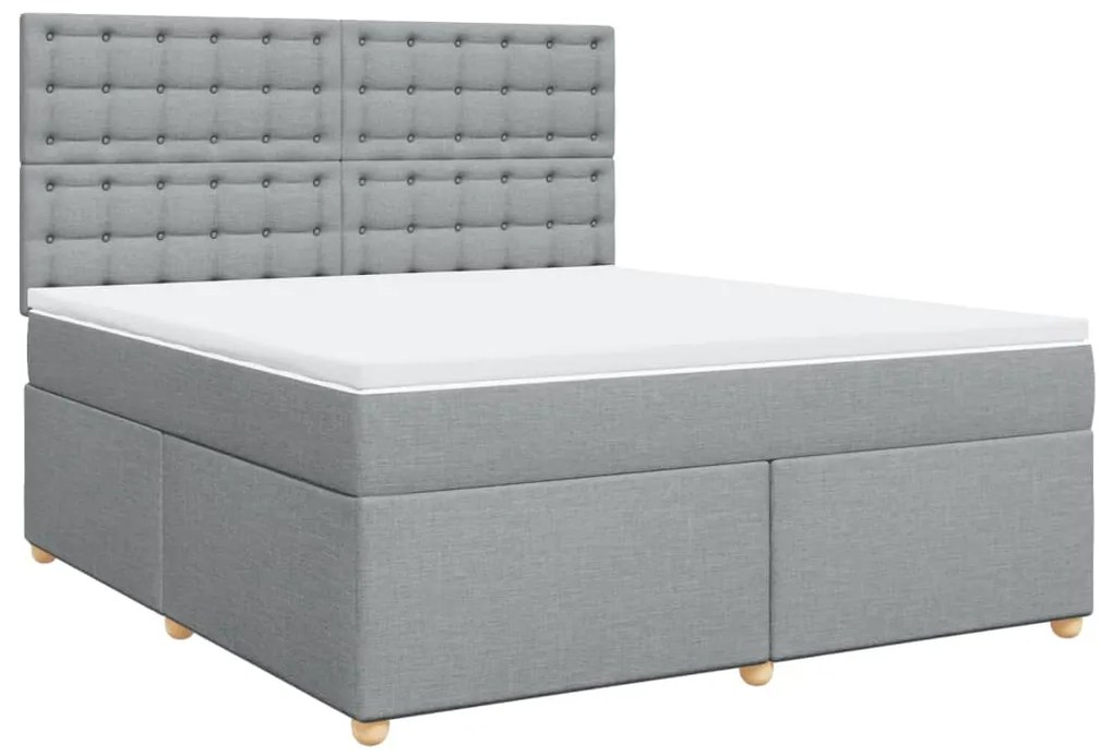 ΚΡΕΒΑΤΙ BOXSPRING ΜΕ ΣΤΡΩΜΑ ΑΝΟΙΧΤΟ ΓΚΡΙ 180X200 ΕΚ. ΥΦΑΣΜΑΤΙΝΟ 3293673