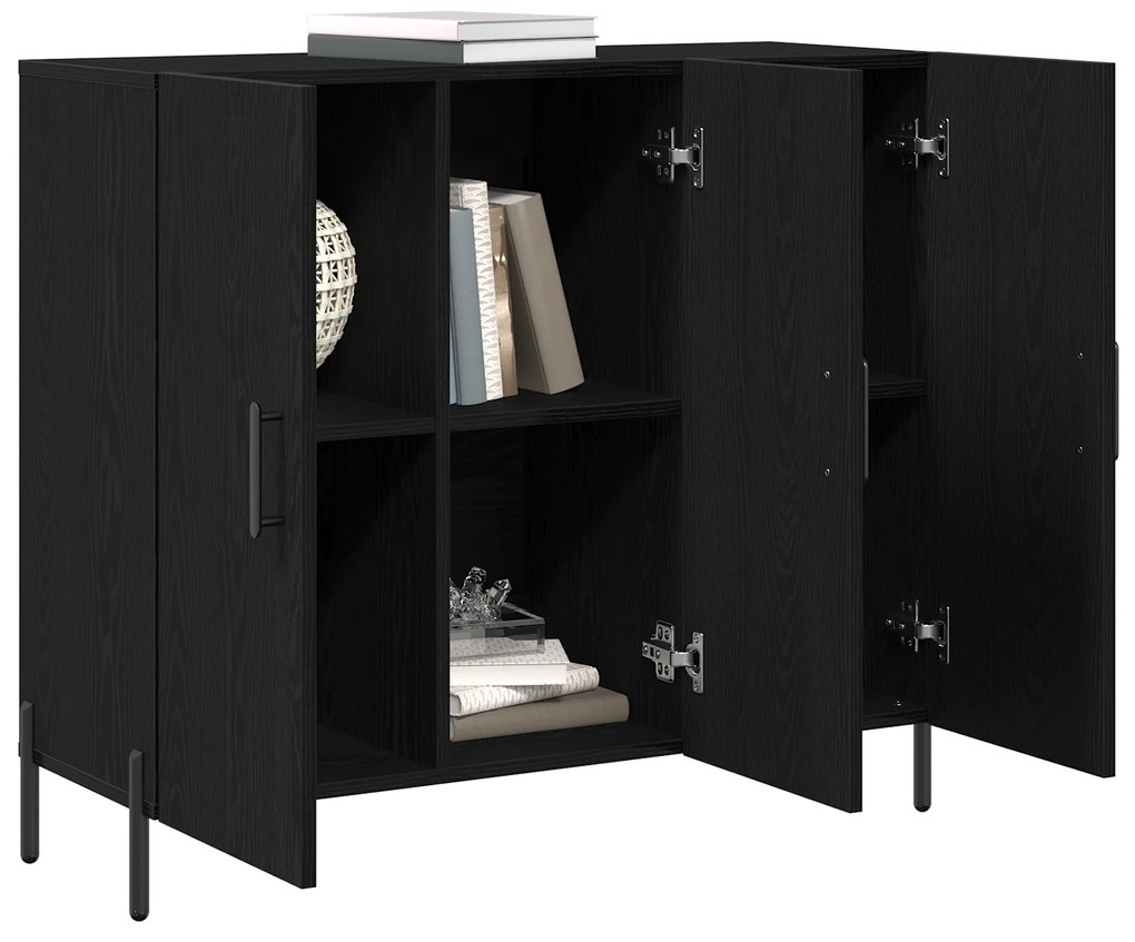 vidaXL Συρταριέρα Μαύρης Δρυς 90x34x80 εκ. Από Επεξεργασμένο Ξύλο