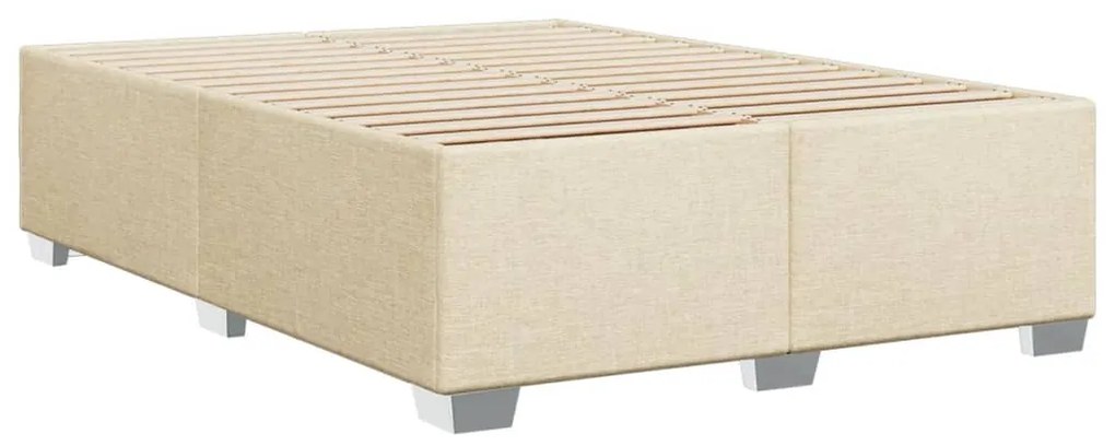 Κρεβάτι Boxspring με Στρώμα Κρεμ 140x200 εκ. Υφασμάτινο - Κρεμ