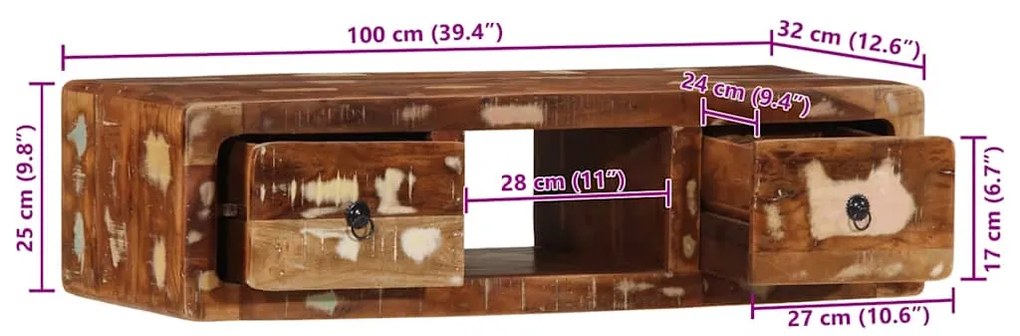 ΈΠΙΠΛΟ ΤΗΛΕΟΡΑΣΗΣ 100X32X25 ΕΚ. ΑΠΟ ΜΑΣΙΦ ΑΝΑΚΥΚΛΩΜΕΝΟ ΞΥΛΟ 4104526