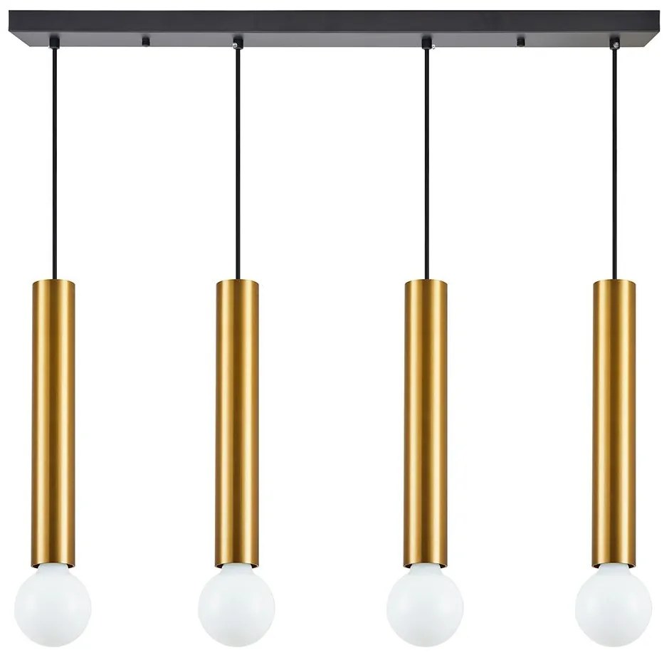 Φωτιστικό Οροφής - Ράγα Adept Tube 77-8684 85x8x300cm 4xE27/GU10 60W Black-Gold Homelighting