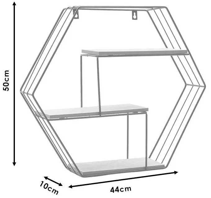 Ραφιέρα τοίχου Azira μεταλλική χρώμα μαύρο-φυσικό 50x10x44εκ 50x10x44 εκ.