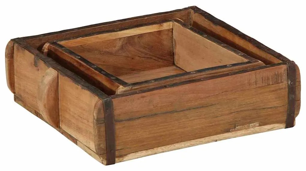 vidaXL Δίσκος με αποθήκευση 2 pcs Καφέ 31 x 29 x 10 εκ