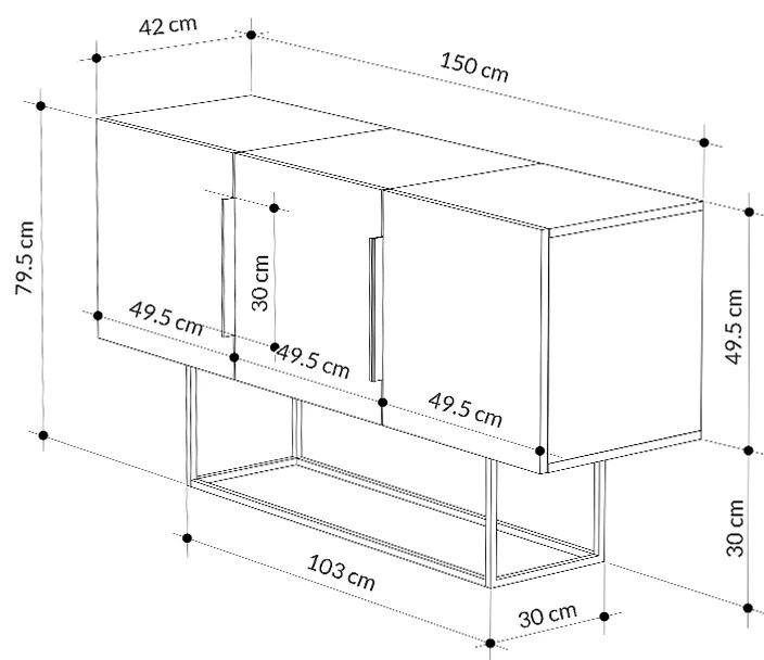 ΜΠΟΥΦΕΣ TONTINI MEGAPAP ΧΡΩΜΑ ΛΕΥΚΟ - ΜΑΥΡΟ ΕΦΕ ΜΑΡΜΑΡΟΥ 150X42X79,5ΕΚ.